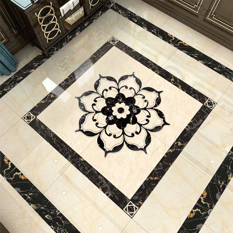 客厅地面瓷砖美化拼花地贴自粘加厚防水过道地砖遮丑玄关装饰贴画