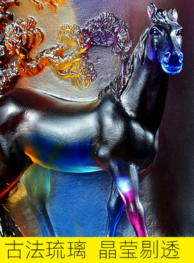 琉璃马到成功笔筒摆件教师节礼物办公室桌摆放公司颁奖礼品