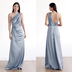 浅蓝色绸缎面伴娘服礼服法式气质显瘦高级感小众姐妹团伴娘裙夏季