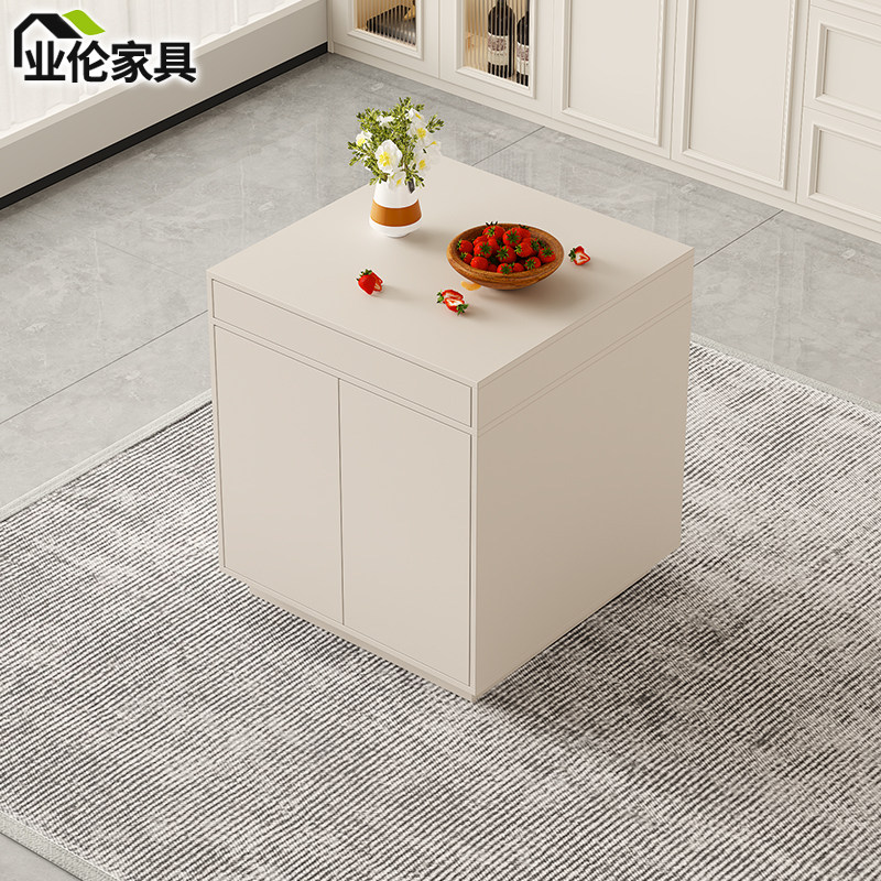 法式奶油风岛台餐桌一体中岛台小户型餐桌岩板厨房吧台桌3E10-2,住宅家具,岛台餐桌,淘宝优惠券,粉丝福利购,淘宝优惠卷