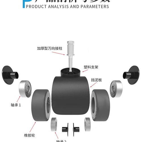 通用转椅轮子电脑椅万向轮电竞椅脚轮西昊办公椅子带轴承橡胶滑轮