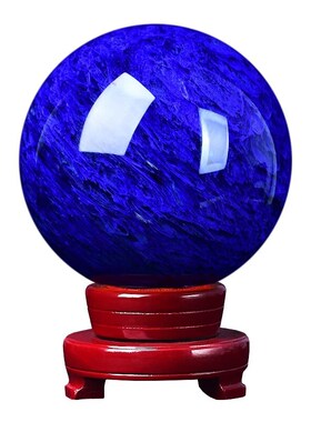 高档大小号蓝水晶球摆件客厅办公室装饰品原石熔炼球开业乔迁礼品