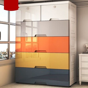 超大号抽屉式卧室收纳柜子加高加厚储物盒宝宝衣柜五斗鞋架整理箱