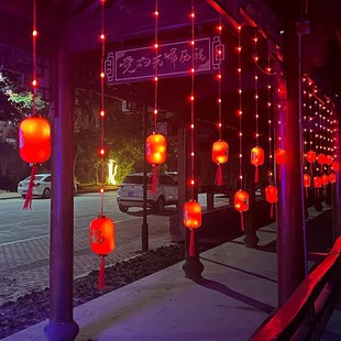 饰彩灯 太阳能户外灯家用j阳台花园春节庭院红灯笼氛围布置防水装