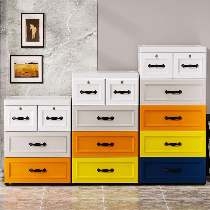 欧式收纳柜塑料抽屉式五层柜宝宝衣柜儿童整理箱多层玩具储物柜子