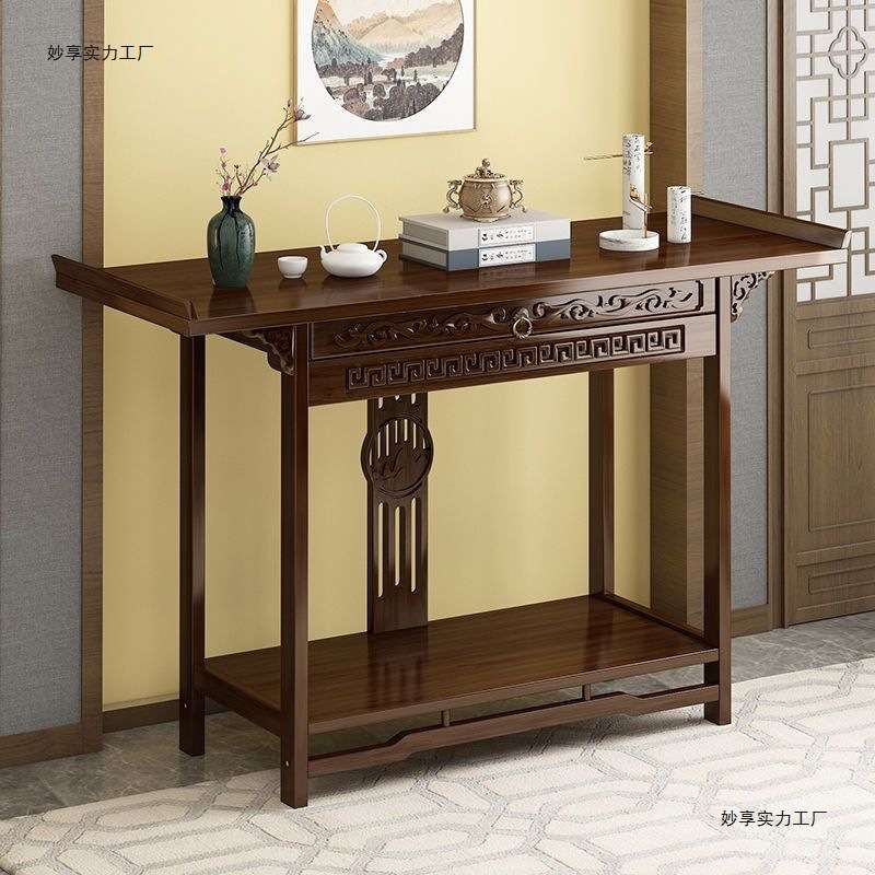 供桌佛台家用香案佛柜神位柜中式玄关台实木财神爷柜神柜供台条案