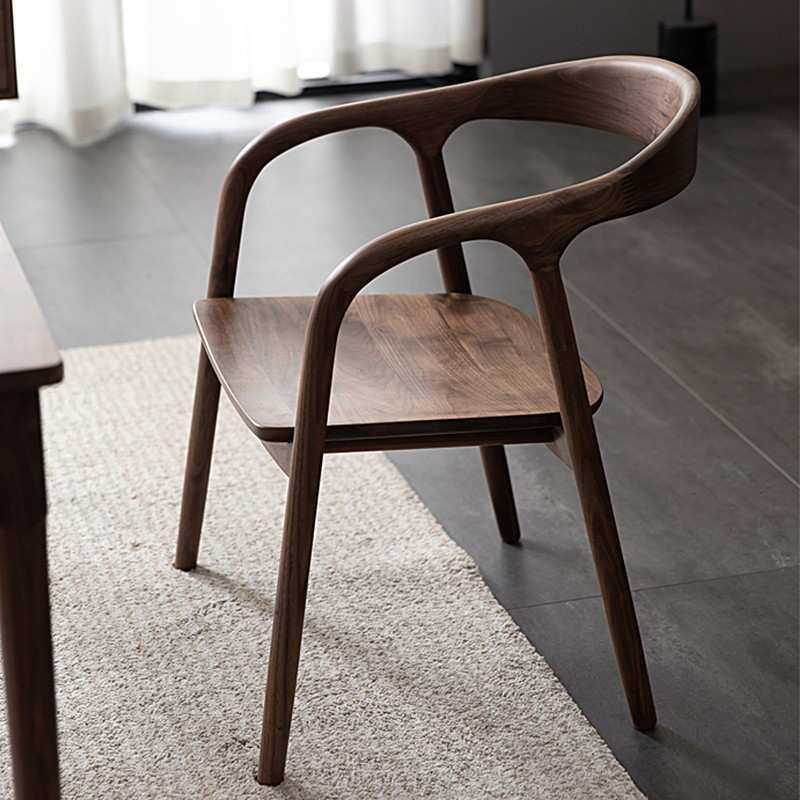北欧简约餐椅休闲椅北美黑胡桃木家具全实木靠背椅短扶手书桌椅子,3C数码配件,摄像机配件,淘宝优惠券,粉丝福利购,淘宝优惠卷