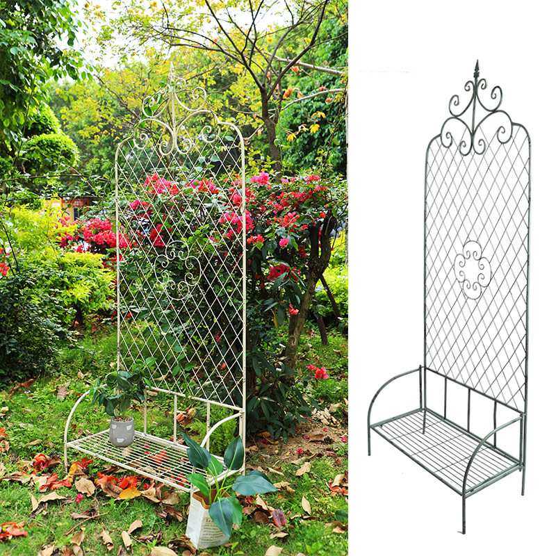 铁艺爬藤架带底座屏风攀爬架阳台花园庭院月季网格支撑架花盆支架