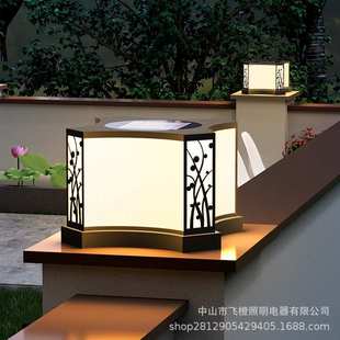 太阳能柱头灯别墅室外门柱装饰大门柱子庭院围墙不锈钢防水户外灯