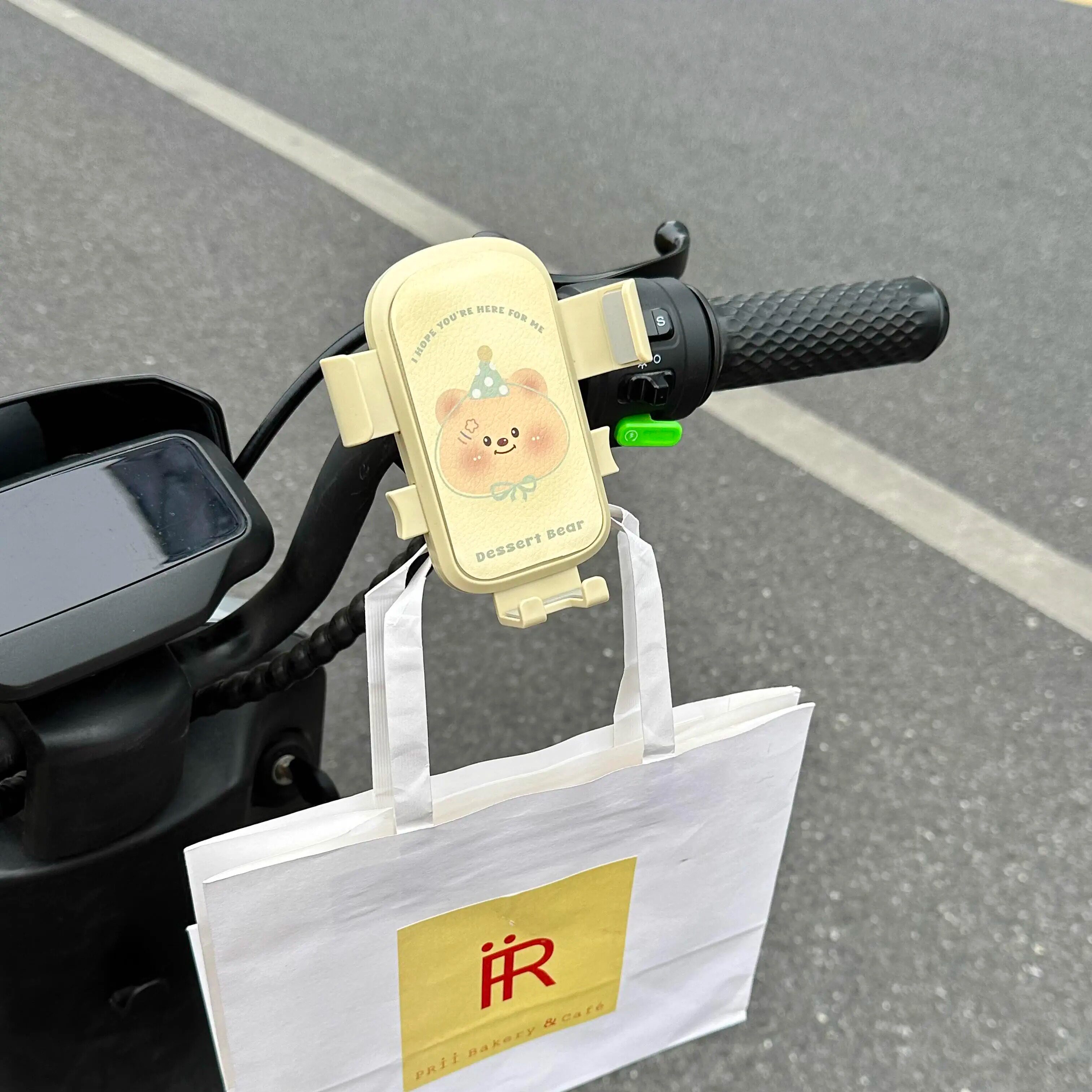 黄油小熊电动车手机支架2025新款防抖防震山地自行车手机固定架子