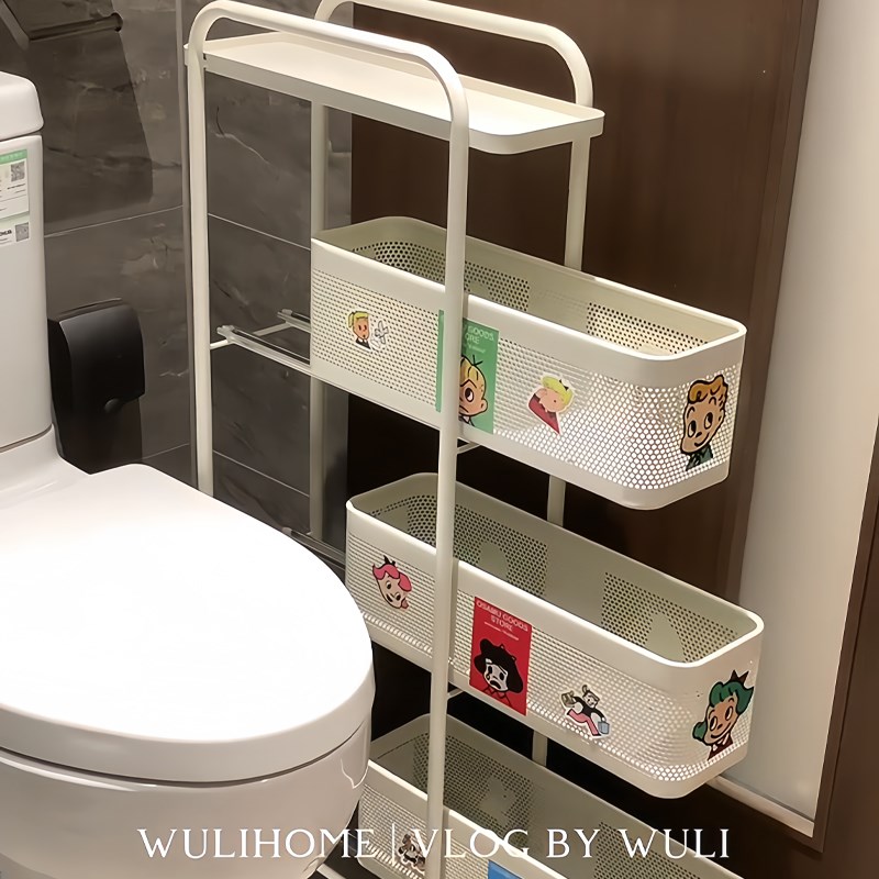 卫生间夹缝置物架浴n室厕所多功能落地多层收纳架不锈钢小推车架