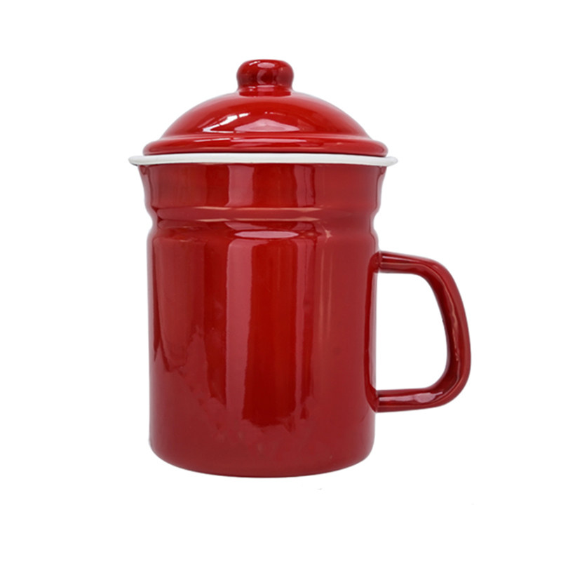加厚珐琅搪瓷漏嘴凉水壶凉水杯豆浆过滤油壶杯大S茶缸电磁炉燃气