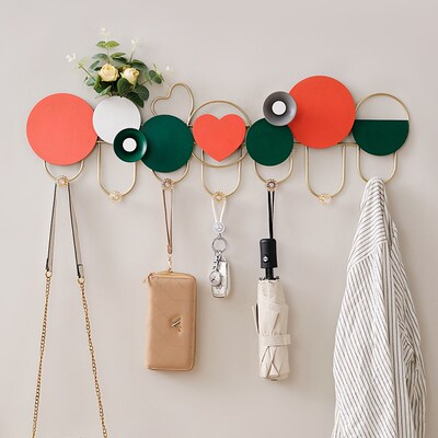 进门口玄关挂钩墙l上收纳壁挂入户门后墙壁衣帽钩挂衣架创意免打