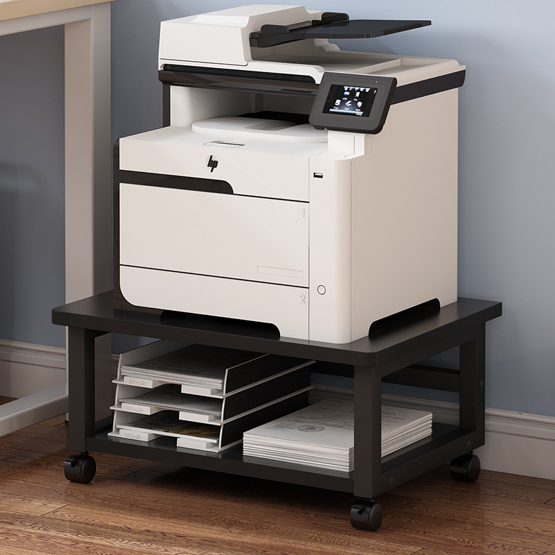 办公室桌面下矮款置地式打t印复印机置物架家用可移动收纳整理架