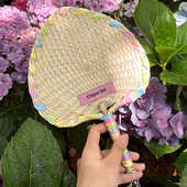 多巴胺小蒲扇便携手摇老式 扇子挂件夏天拍照道具纯手工编织芭蕉扇