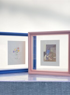 亚力克相框双面j透明榫卯实木摆台照片打印8寸A4画框装裱挂墙