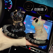 车用临时停车牌情j侣挪车电话号码 牌移车停靠牌立体斗牛犬车内装