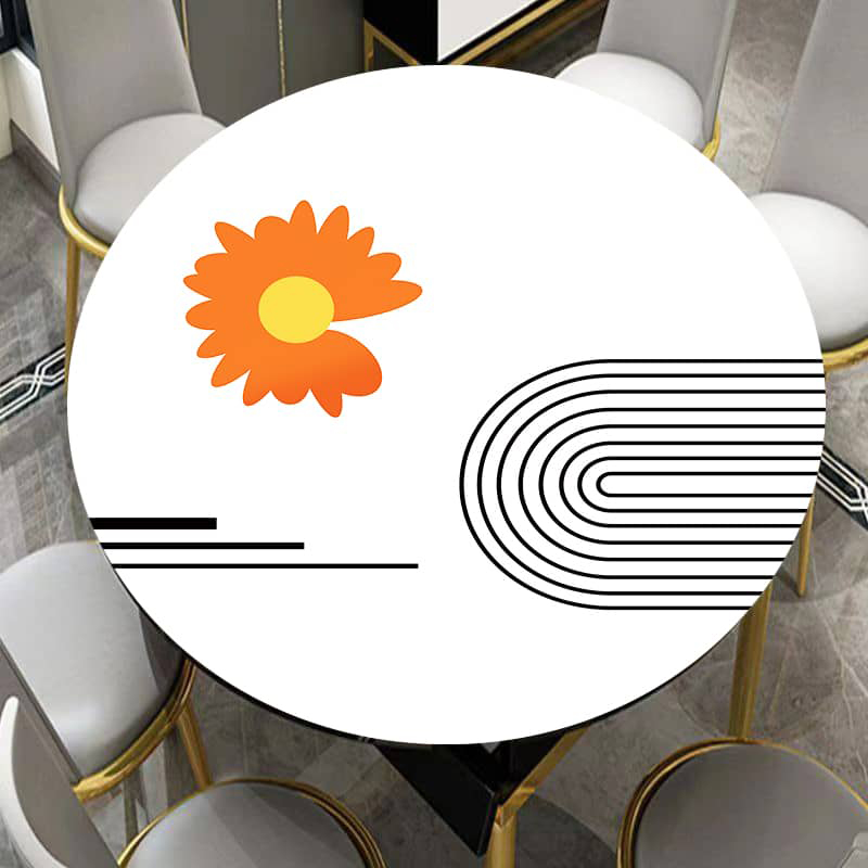 圆形桌布防水防油皮m革加厚转盘不透明桌垫耐高温防烫茶几餐桌台