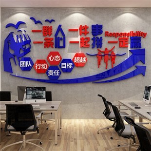 办公室墙面装饰画企业文化一群人件事条J心司进门形象背景布置标