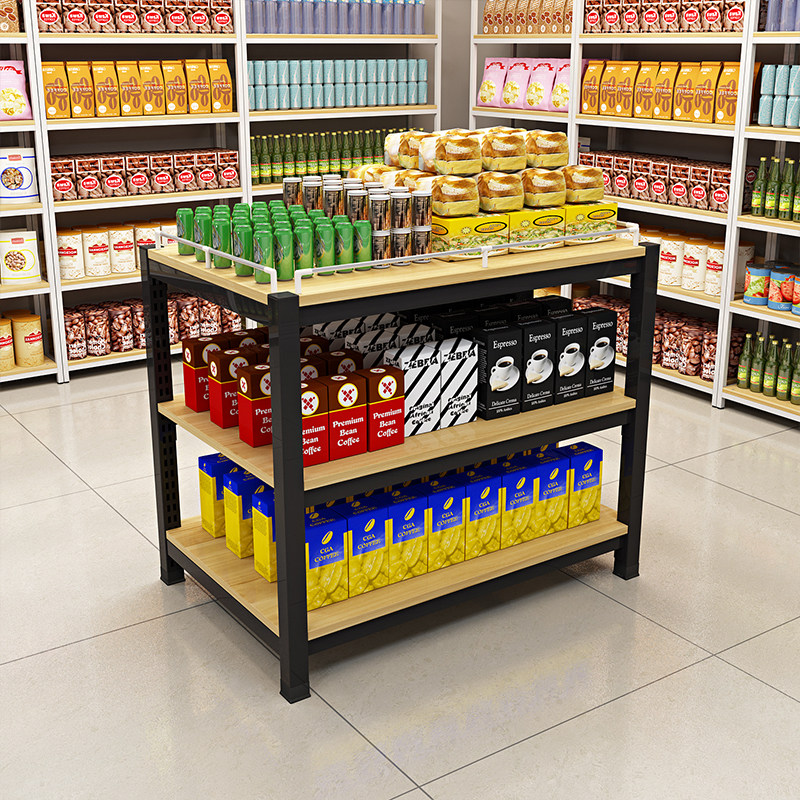 超市货架堆头展示架食用粮y油钢木加厚促销台陈列架礼品地堆