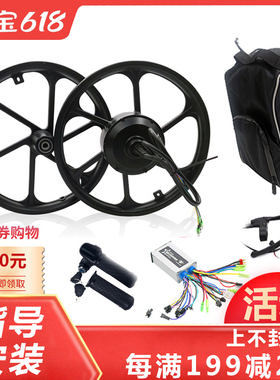16寸无刷有齿碟刹涨刹电机36V48V 350W250W自行车改.装电动套件