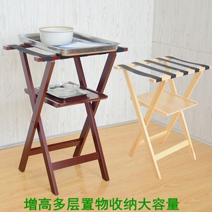 厨房放托盘菜篮子客厅实木西折叠收 餐厅置物架落地i家用多层个性