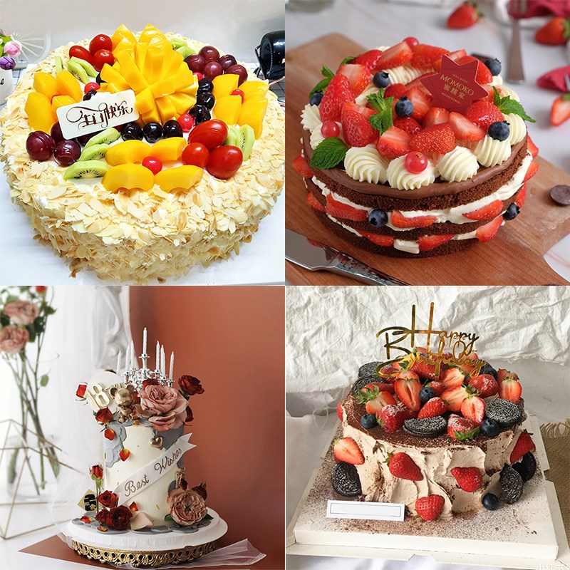 势立新款仿真淡奶j油水果蛋糕模型塑胶假蛋糕样品橱窗摄影道具可