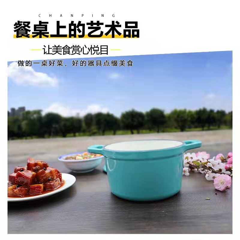 铸铁锅珐琅汤锅家用煲汤炖锅不粘锅迷你炖盅N小奶锅汤锅焖烧锅神