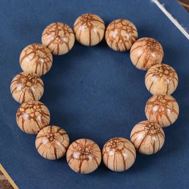 现货速发西瓜沉手串佛珠梅花入骨丹龙须藤手串黄花梨沉香阴沉木金