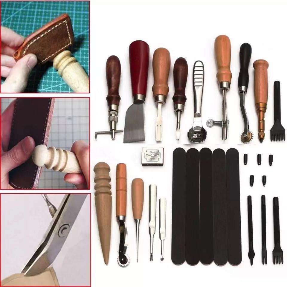 厂家  皮革工具套装DIY手艺皮具手缝装皮革手艺套装18件套04款