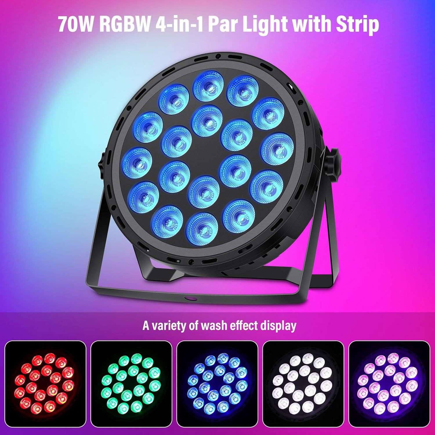 LED18颗2W6段控光圈帕灯全彩帕灯遥控扁帕灯染色灯婚庆酒吧舞台灯
