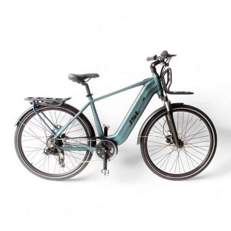 (仅供出口)2024新款铝合金车架700C男款城市通勤电动自行车