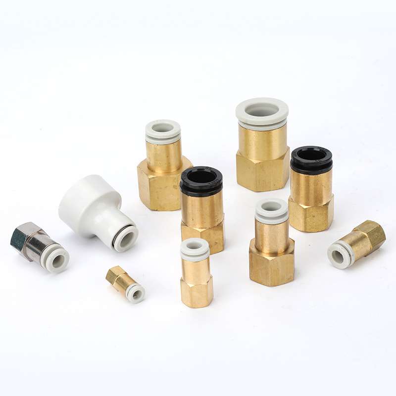 内螺直接头S-KQ2F系列气动快插快速接头铜内螺纹气管快插PCF/PLF