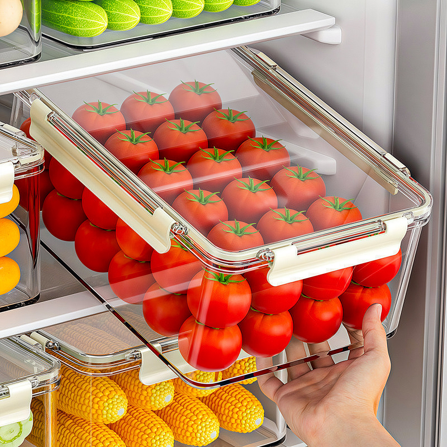 保鲜盒食品级冰箱收纳盒专用透明密封盒冷冻防潮水果泡菜盒大容量,收纳整理,食物收纳盒,淘宝优惠券,粉丝福利购,淘宝优惠卷