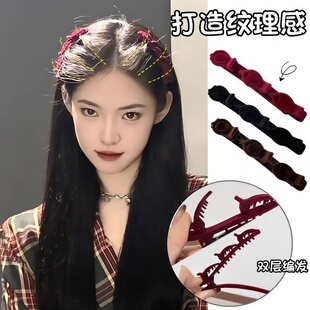 懒人双层编发公主发夹女前额刘海边夹侧边碎发夹头顶发卡夹子发饰