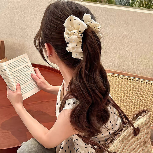 波点泡泡香蕉夹半扎发马尾扭扭夹