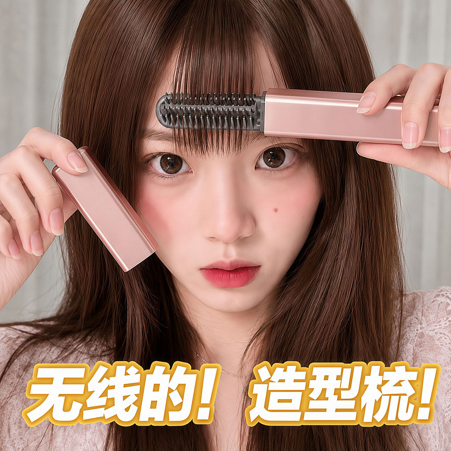 口袋迷你无线刘海直卷两用电热梳