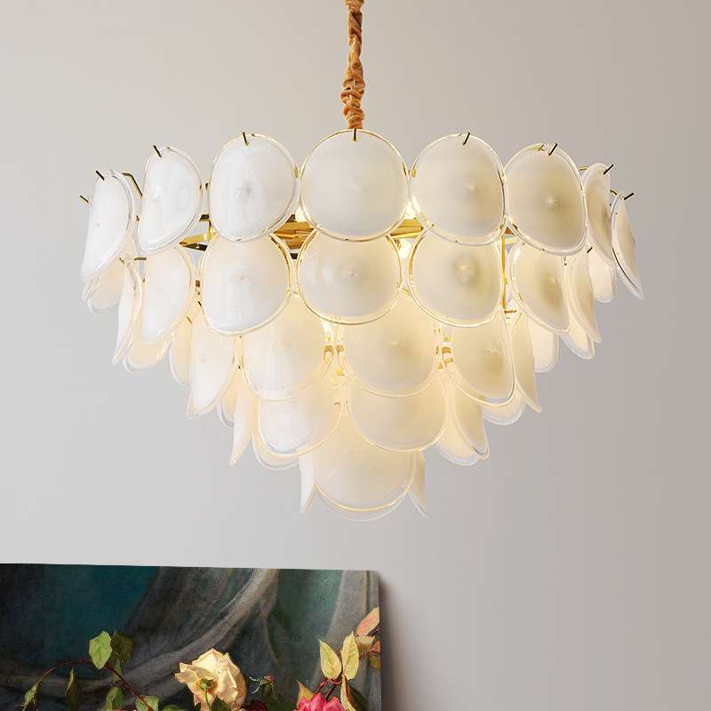 现代简约客厅主卧室灯吊灯房间珍珠创意温馨浪漫水晶网红法式灯具