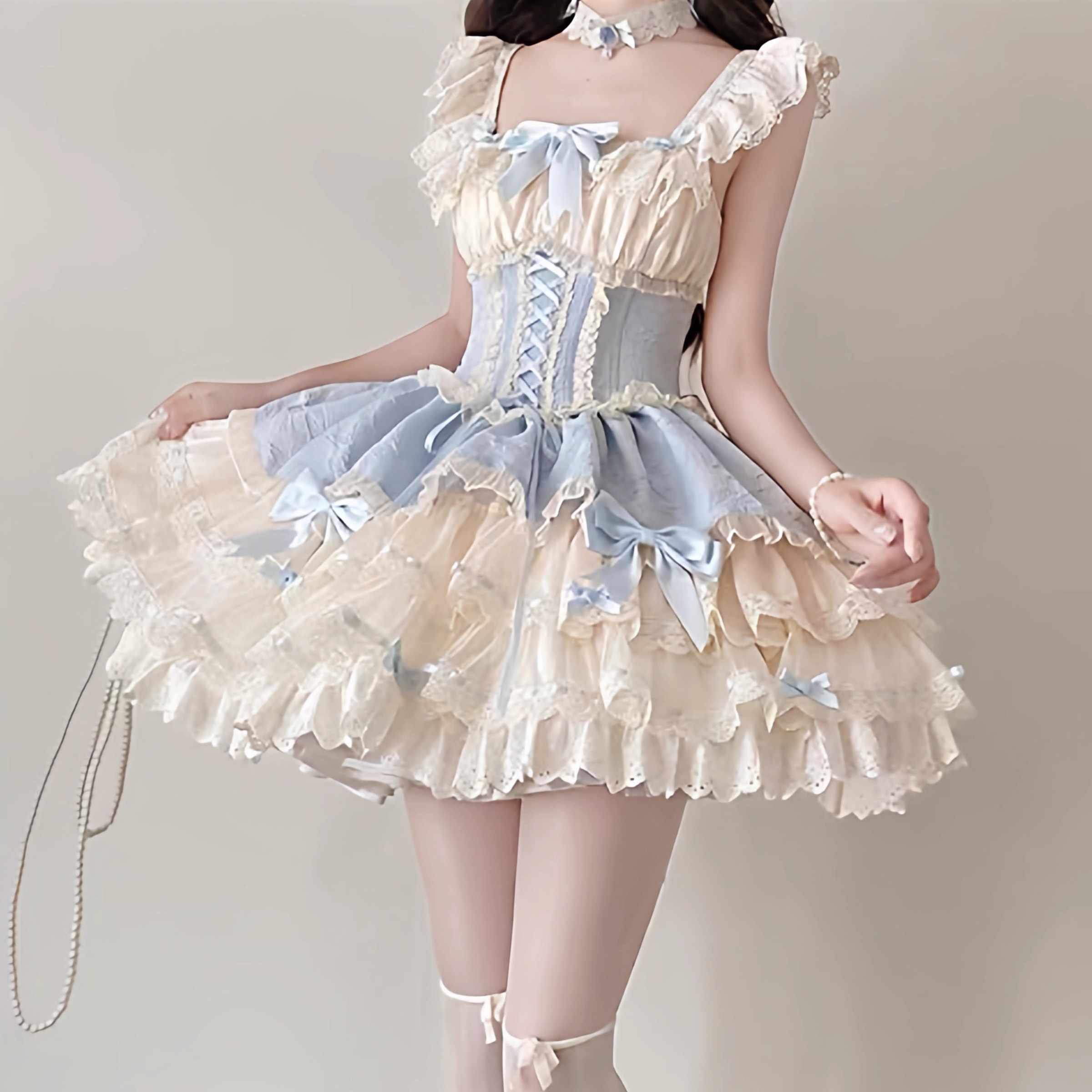 小芙蝶lolita芭蕾风绿色洛丽塔裙