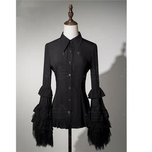 现货 *哥特风原创Lolita超大蕾丝姬袖内搭长袖新款女洛丽塔裙衬衫