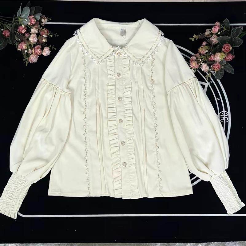 原创lolita洋装甜美娃娃领长袖衬衫复古羊腿袖内搭新款洛丽塔,模玩/动漫/周边/娃圈三坑/桌游,lolita衬衫/内搭,淘宝优惠券,粉丝福利购,淘宝优惠卷