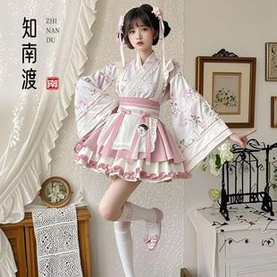 汉服洛丽塔裙套装 素秋冬短裙女 中华风lolita女仆纯欲cos服汉元
