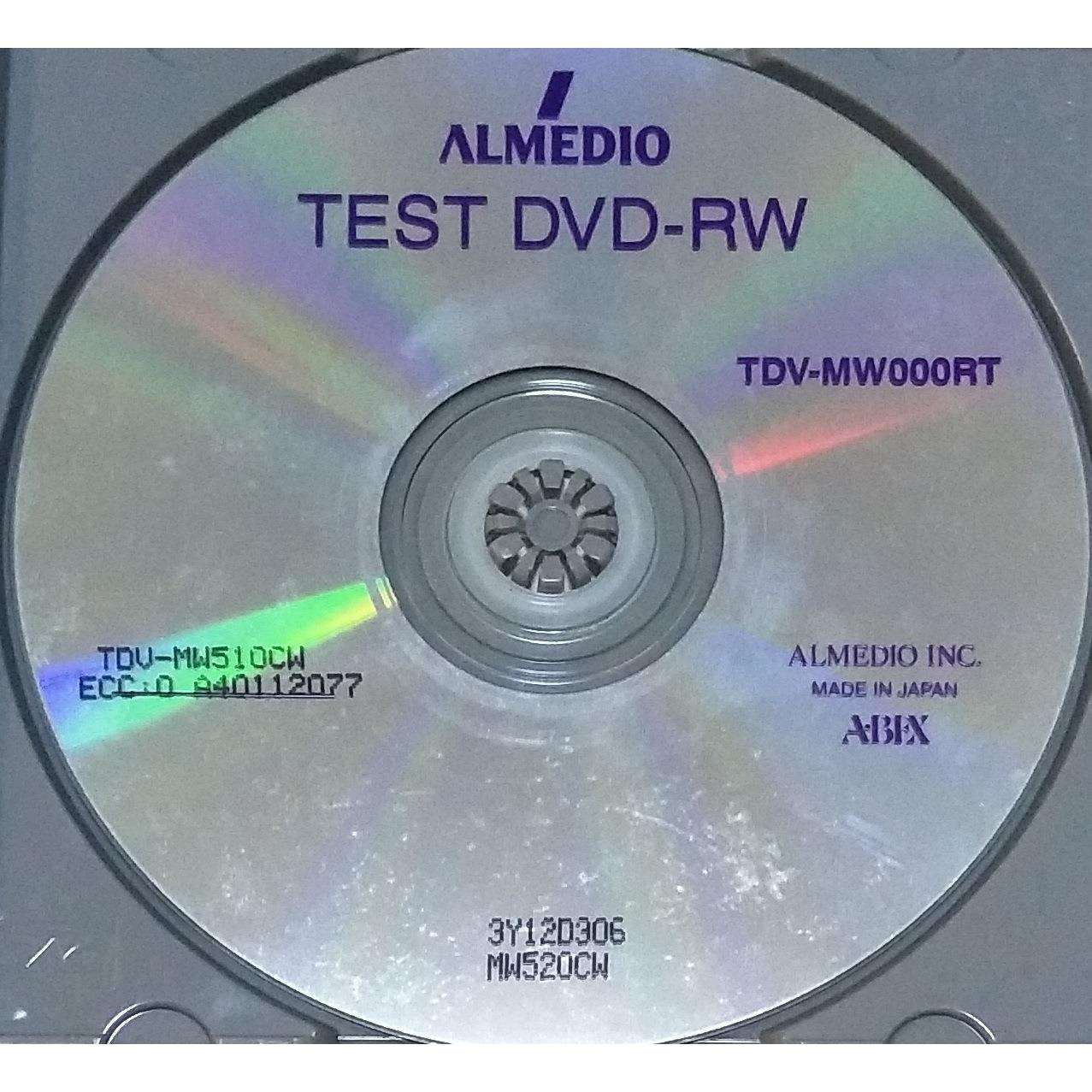ABEX测试碟TDV-MW513CW偏芯测试碟DVD-RW格式