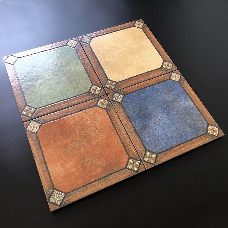 美式露台庭院防滑地砖室外院子仿古砖卫生间阳台拼花瓷砖复古砖