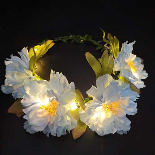 Women Girl Light up Headband LED Flower Crown Wreath Hair