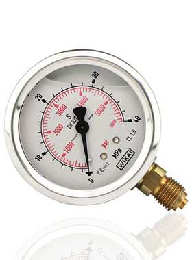 供应德国WIKA威卡不锈钢压力表耐震充油径向YBN63 40MPA 5800PSI