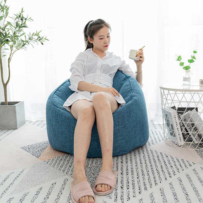 【布套】棉麻网红单人沙发 懒人沙发豆袋 北欧小户型酒店布艺沙发