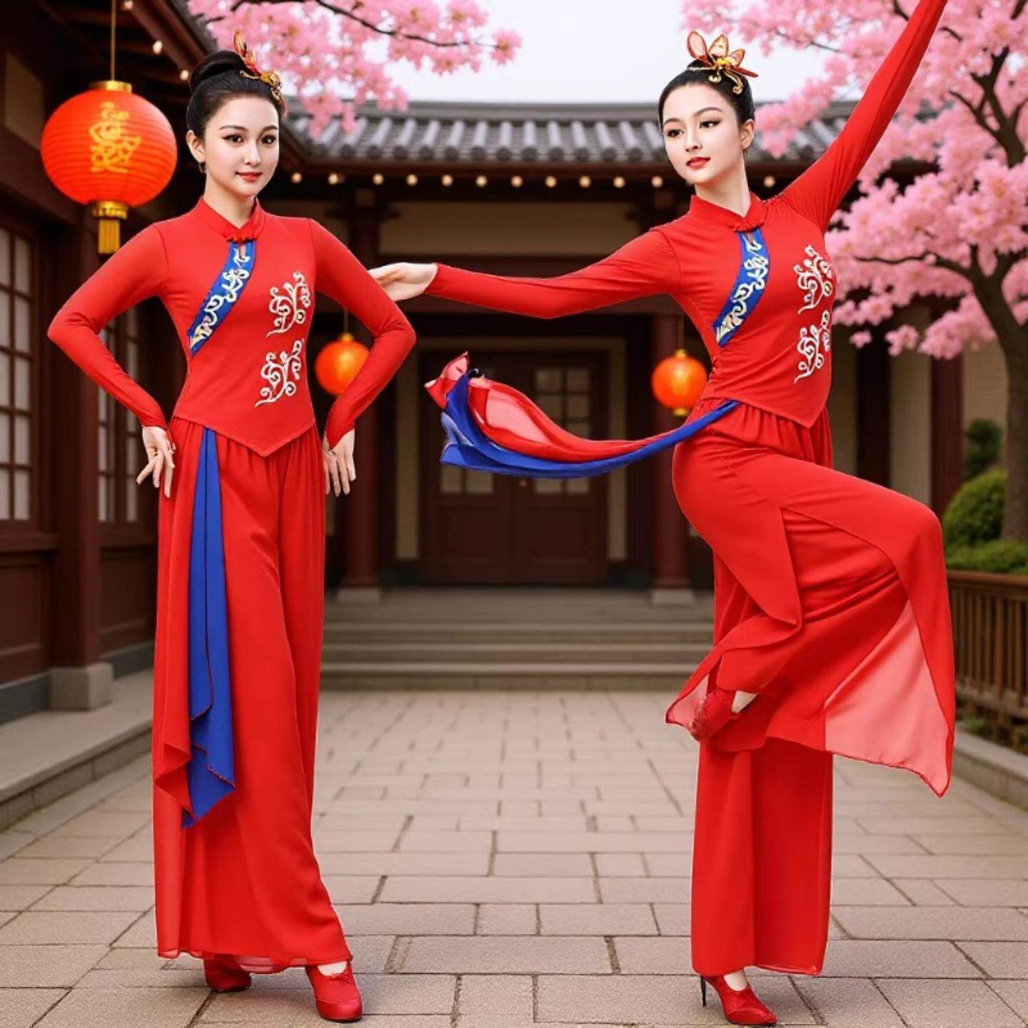 春秋广场舞服装新款套装女立领