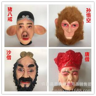 西游记面具头套唐僧帽子孙悟空猪八戒沙僧面具西游记师徒四人头套