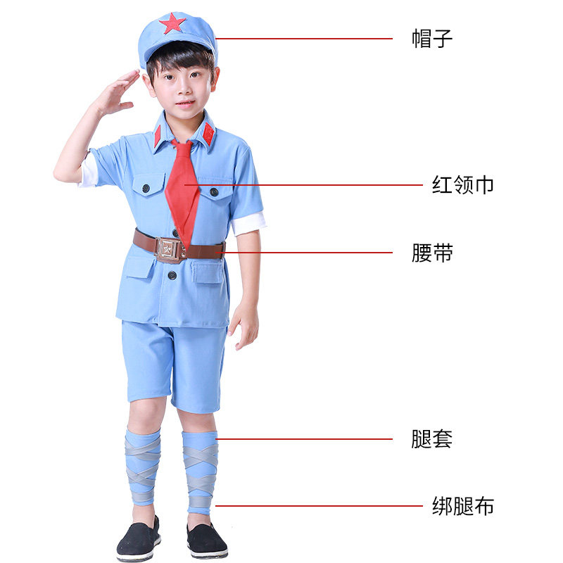 儿童小红军演出服八路六